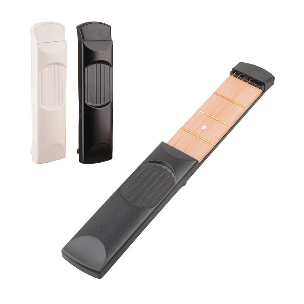 6 String 4/6-Grade Portable Pocket Acoustic Guitar Practice Tool Wooden Beginner Chord With/Without Digital Screen Chord Practice Tool Black/White/Grey White 4 Grade Without Screen