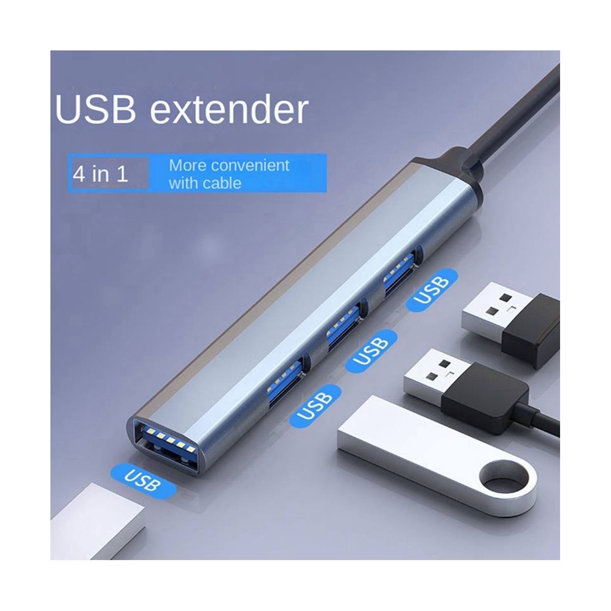 4 Ports USB Hub Splitter Multi Hub Type C to USB 3.0