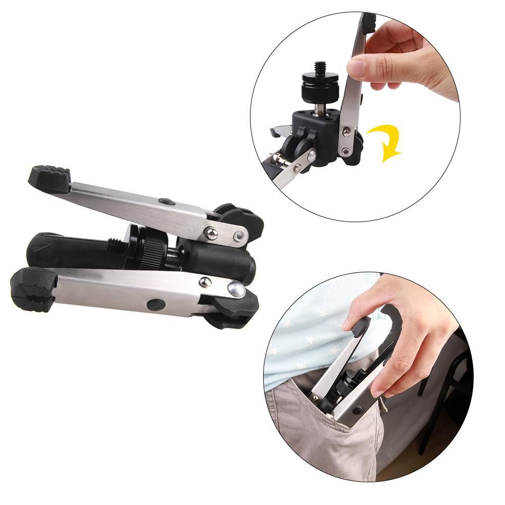Universal Three-Foot Support Stand Monopod Base for Monopod Tripod Head DSLR Cameras 3/8" Screw