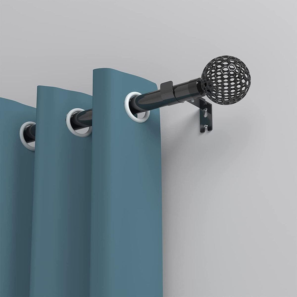 CALCHELE Curtain Rod, 1 Inch Black Rods For Windows 30-44"