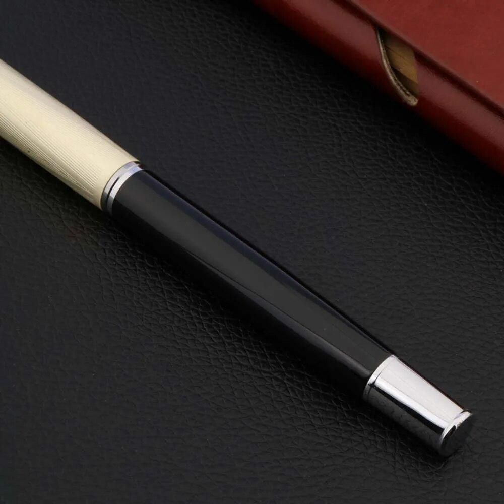 High Quality Brand Black Fountain Pen With Blue Diamond Silver Trim Medium 0.7MM Nib Ink Pens For Writing
