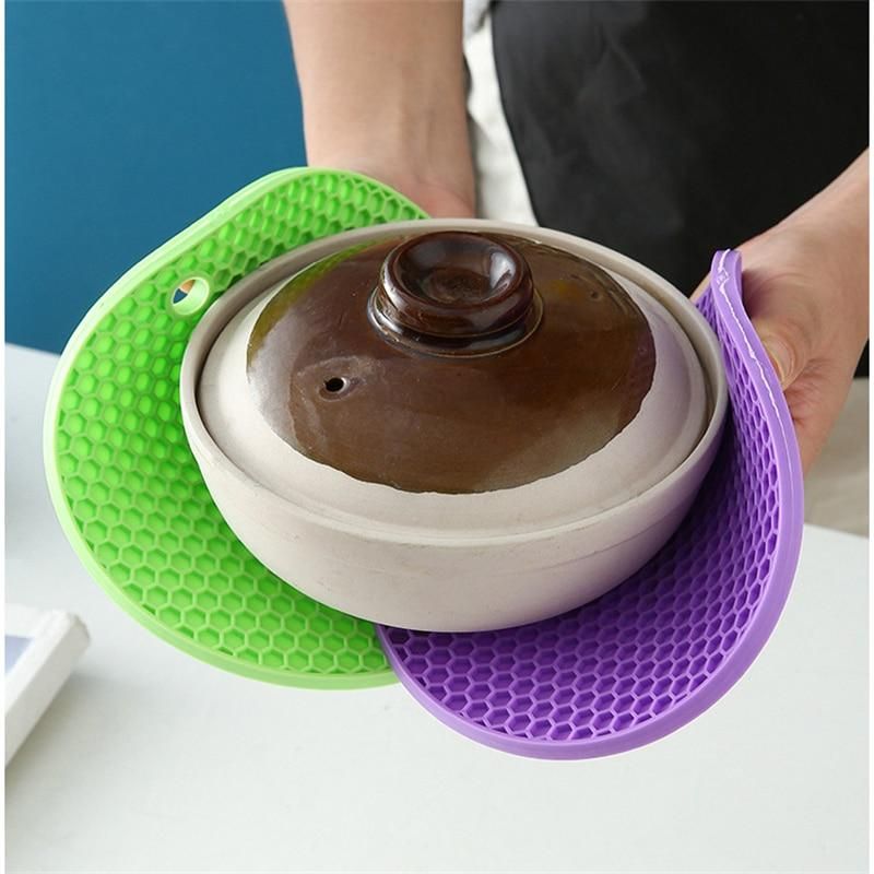 3pcs Round Heat Resistant Silicone Mat Drink Cup Coasters Non Slip Pot Holder