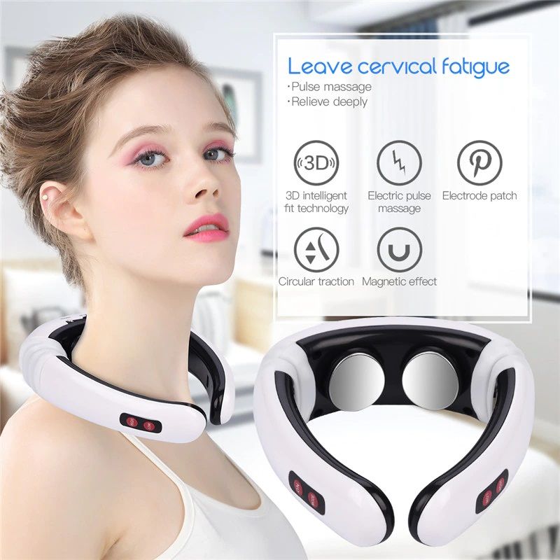 White Rechargeable Neck Massager And Pain Relief Tool