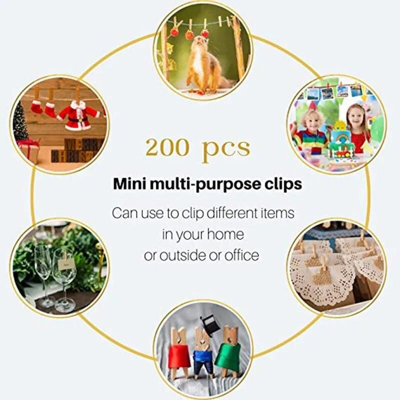 100 Pcs Mini 25mm Natural Wooden Small Size Clips Photo Clips Clothespin DIY Wedding Party Wooden Clip Clips Pegs Dropshipping