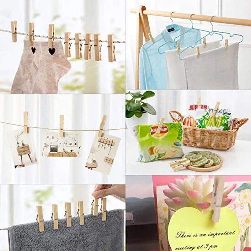 100 Pcs Mini 25mm Natural Wooden Small Size Clips Photo Clips Clothespin DIY Wedding Party Wooden Clip Clips Pegs Dropshipping