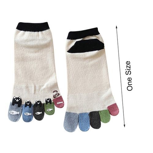 1 Pair Five Toe Socks Thin Cotton Socks Yoga Fitness Socks 1