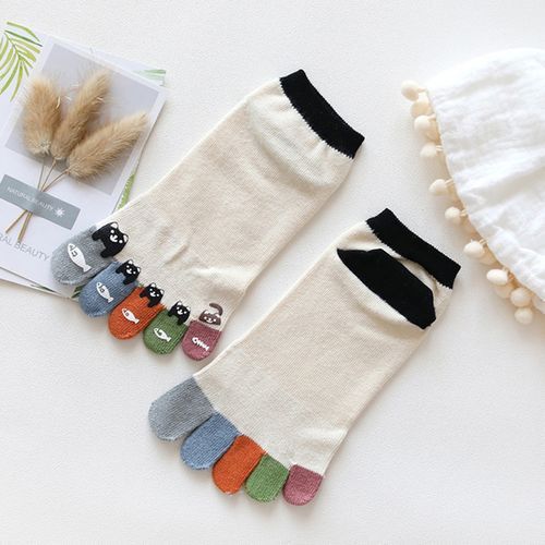 1 Pair Five Toe Socks Thin Cotton Socks Yoga Fitness Socks 1