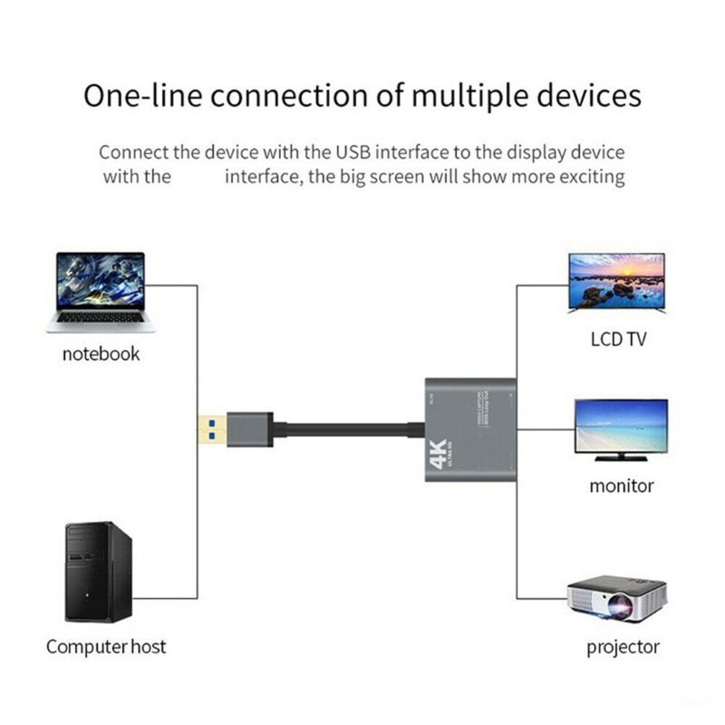 1080P 60fps Loop Out Broadcasting 4K HDMI-compatible USB3.0 Video Capture Card Conferencing Game Teaching Live Broadcast