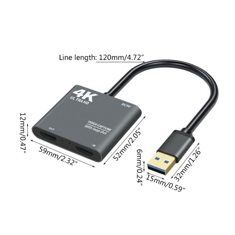 1080P 60fps Loop Out Broadcasting 4K HDMI-compatible USB3.0 Video Capture Card Conferencing Game Teaching Live Broadcast