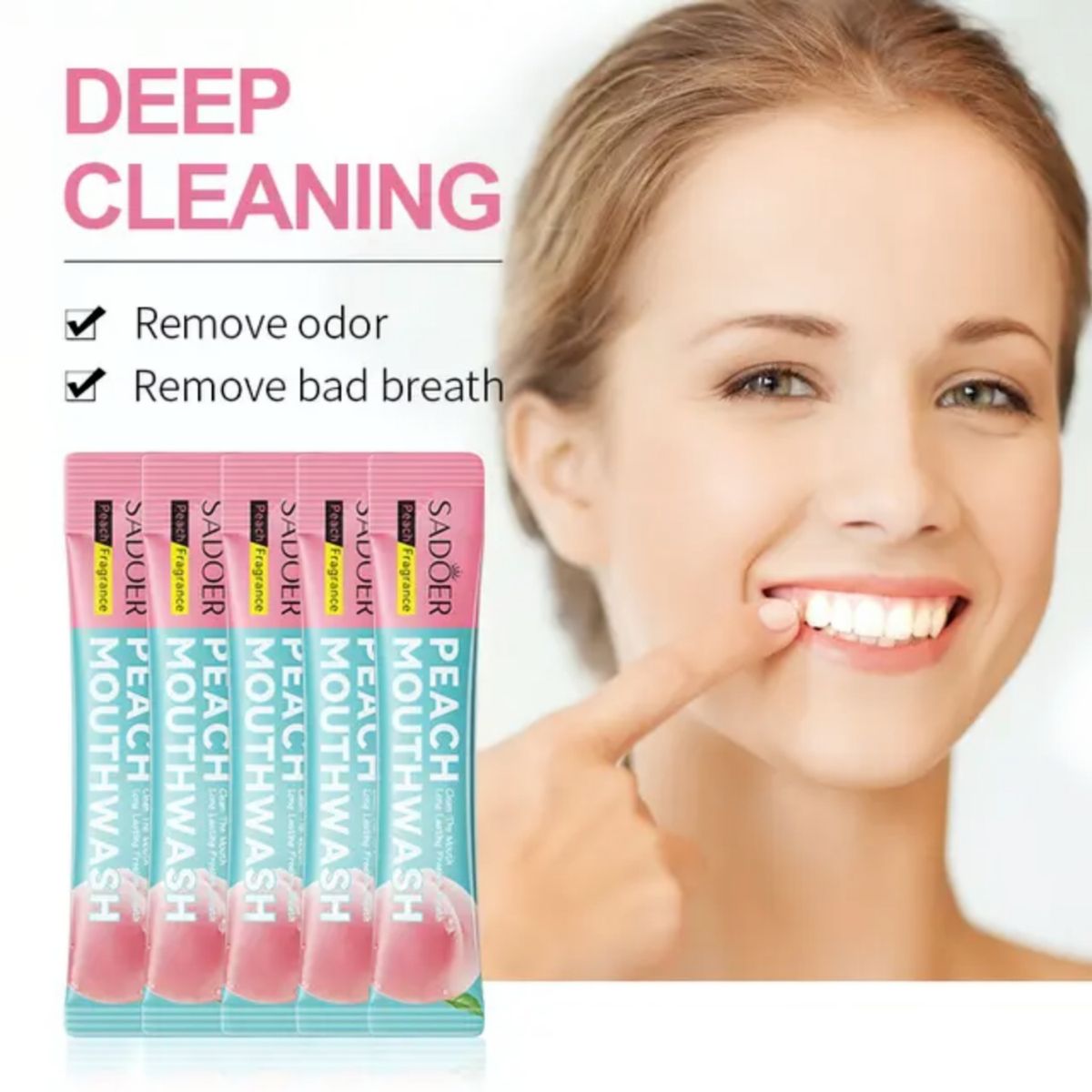 Fresh Breath Peach  Mouthwash ( 10ml Pocket Size)