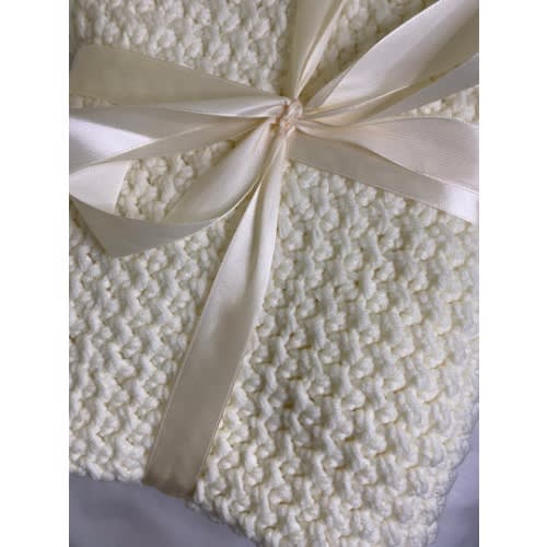 Unisex Baby Blanket - 40 X 40 Inches  - Cream