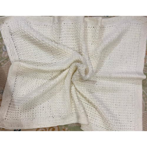 Unisex Baby Blanket - 40 X 40 Inches  - Cream