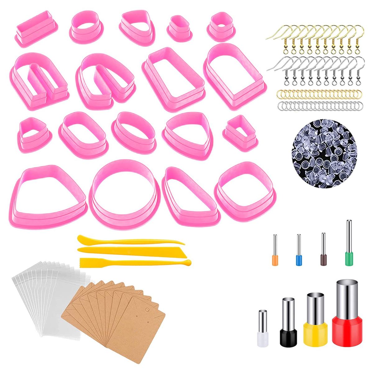 Plastic Polymer Clay Cutters Jump Rings Craft Handmade Clay Pink