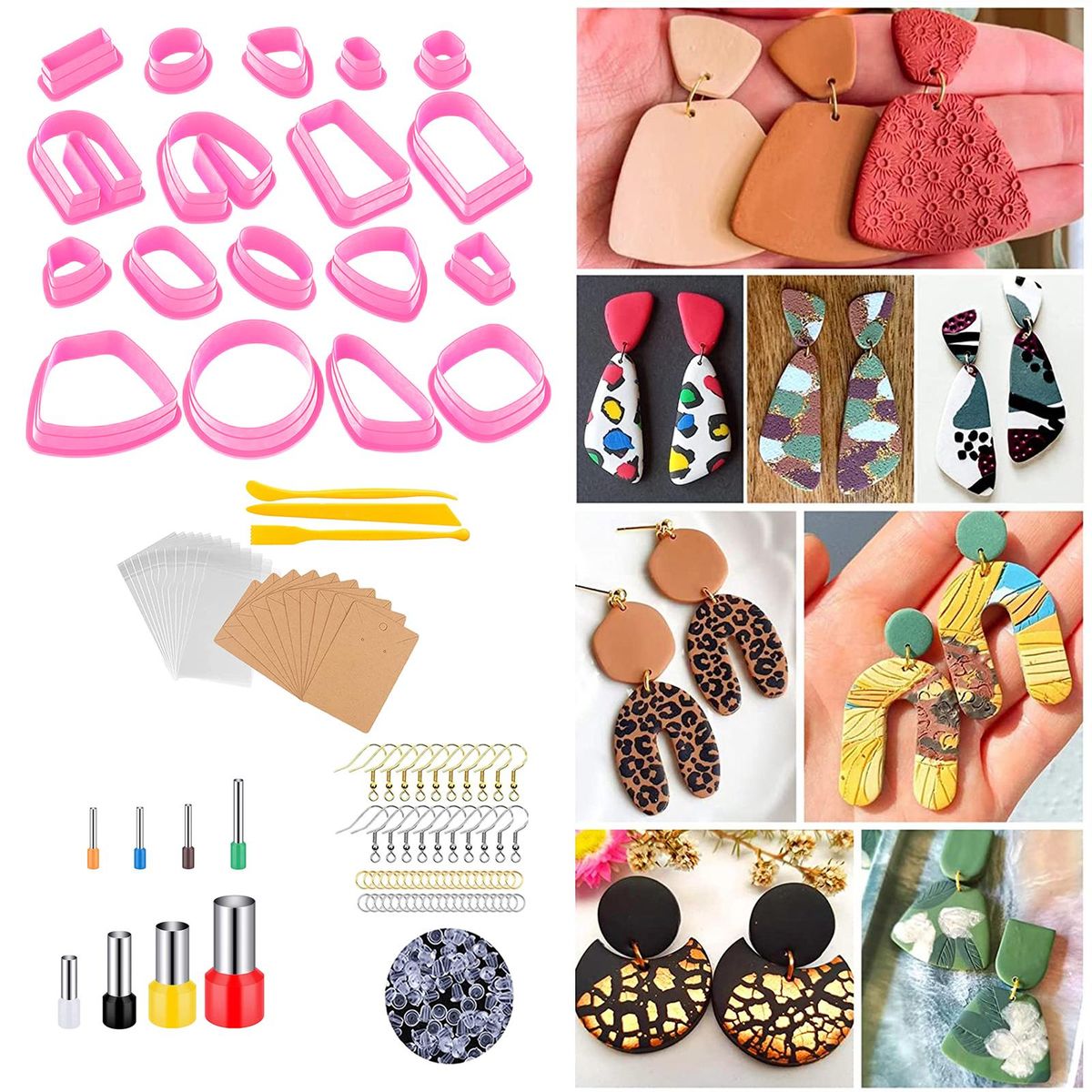Plastic Polymer Clay Cutters Jump Rings Craft Handmade Clay Pink