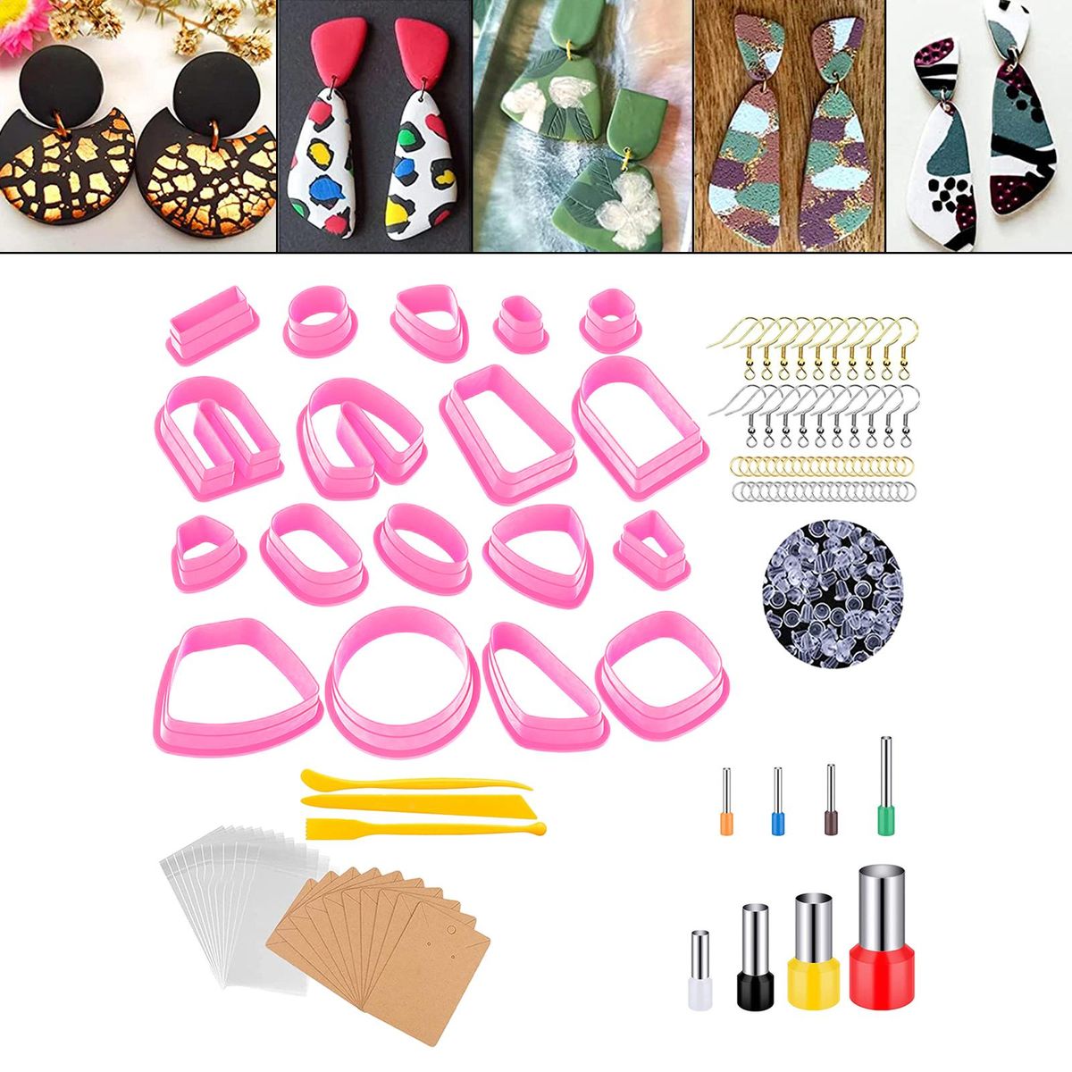Plastic Polymer Clay Cutters Jump Rings Craft Handmade Clay Pink