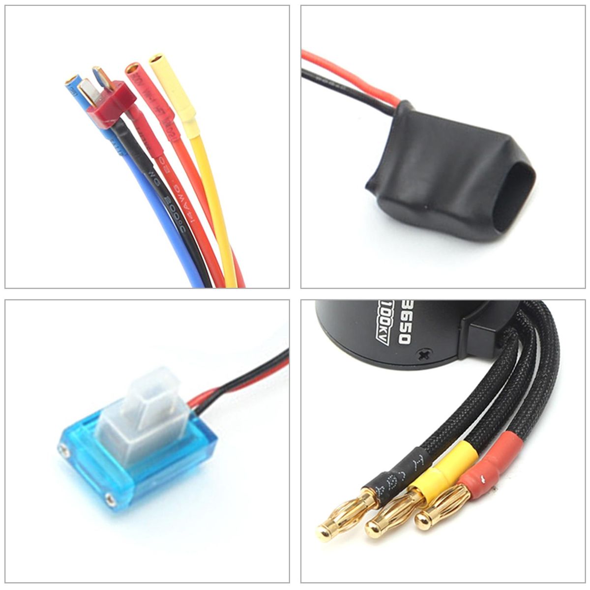3650 Brushless Motor 3100KV with 60A Brushless ESC HeatSink for 1/8 1/10 RC Car RC Boat Part