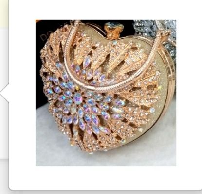 Cutely Embellished Apple Shaped  Clutch Purse-gold