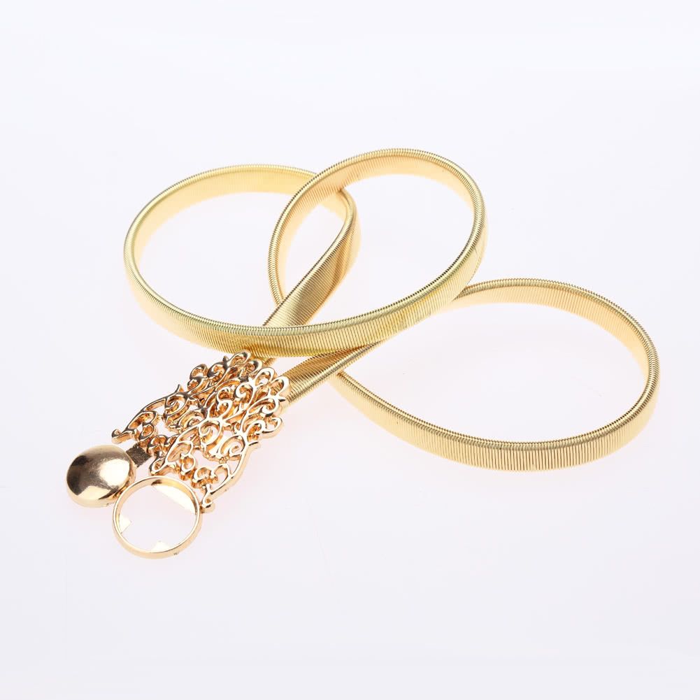 New Fashion Women Waist Belt Chain Metal Gold Tone Hollow