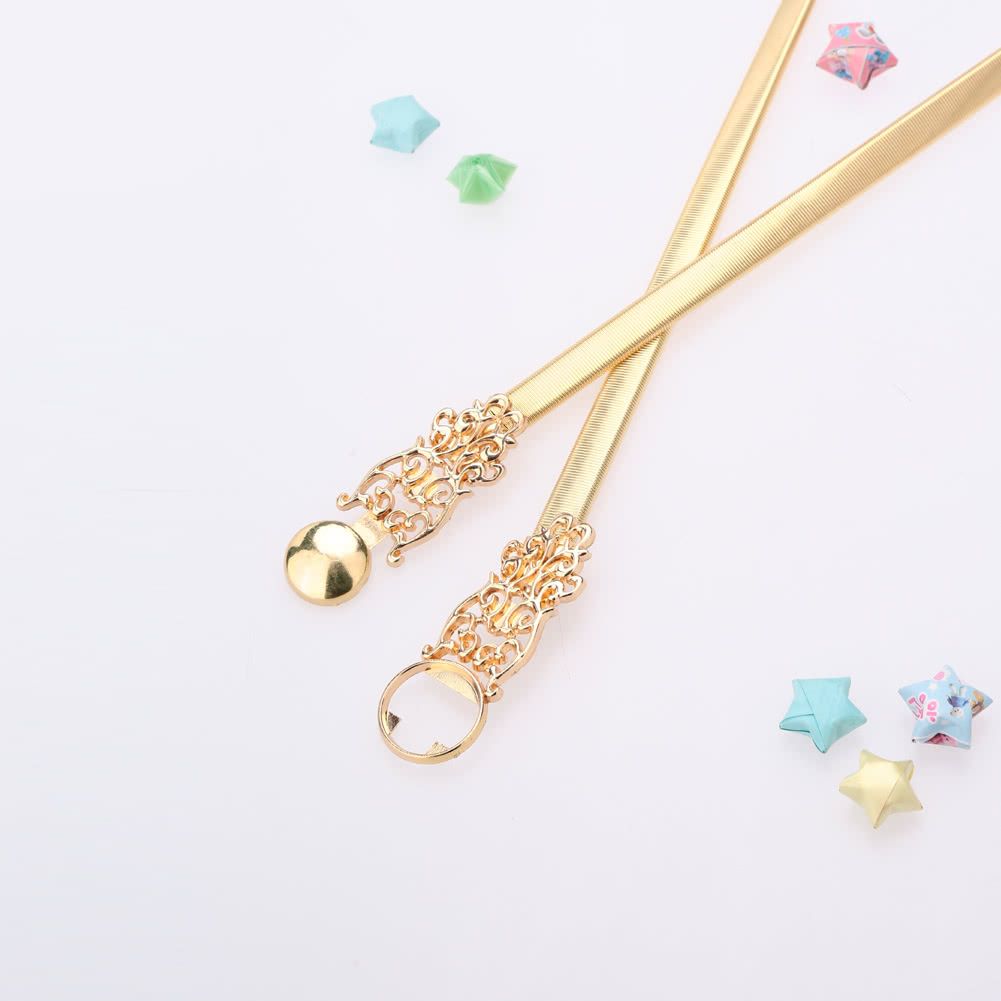 New Fashion Women Waist Belt Chain Metal Gold Tone Hollow
