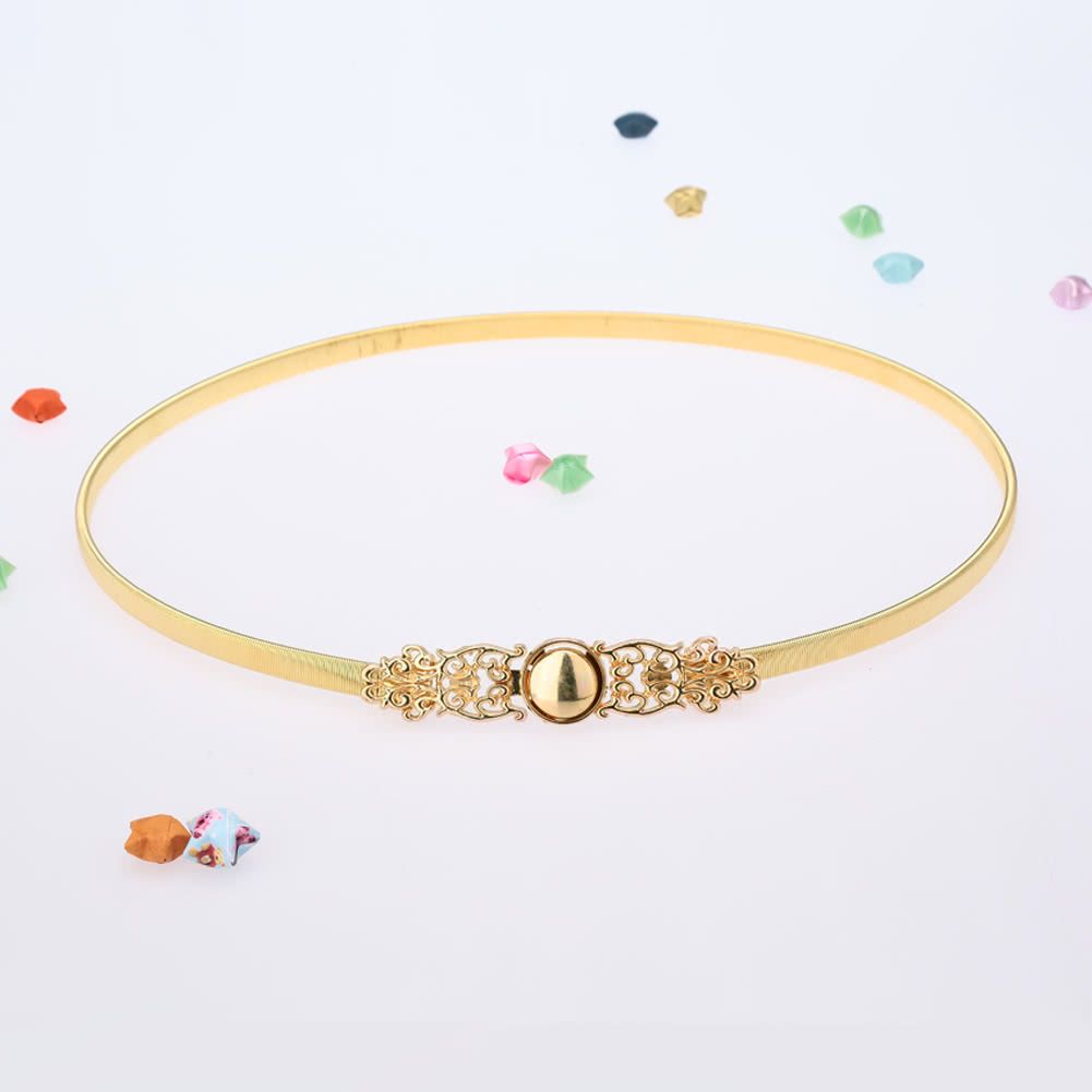 New Fashion Women Waist Belt Chain Metal Gold Tone Hollow