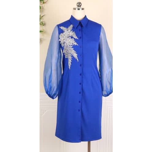 Royal Blue Shirt Dress