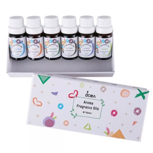 Aroma Fragrance Diffuser Water Soluble Aroma Essential Oils - 6 In 1 Set - 10ml Each