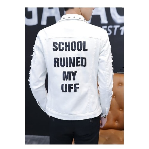 Men's White Denim Jacket