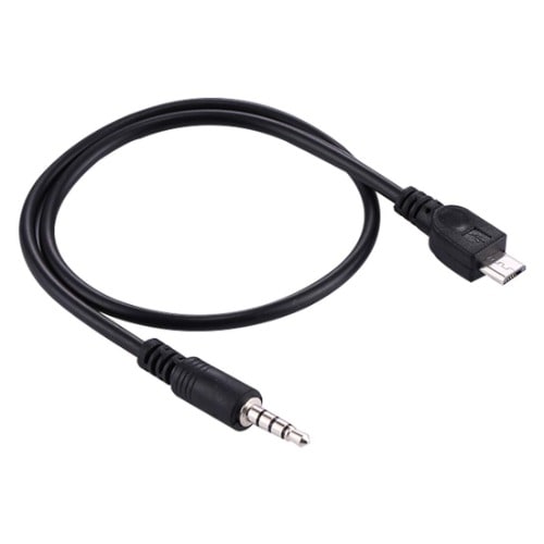 3.5mm Male To Micro Usb Male Audio Aux Cable For Phone, Computer - 40cm