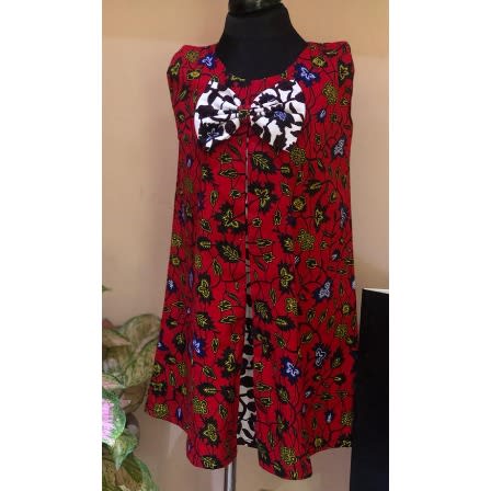 Ankara Pleated Bow Dress