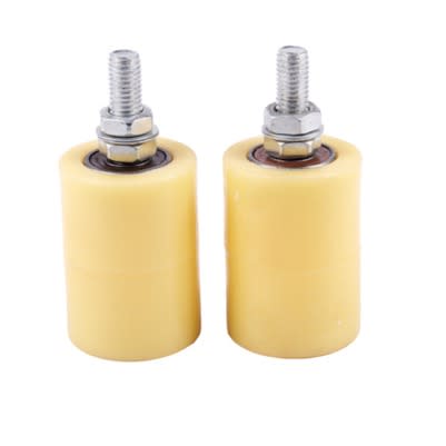 Sliding Gate Nylon Wheel - 2 Pieces - White And Silver