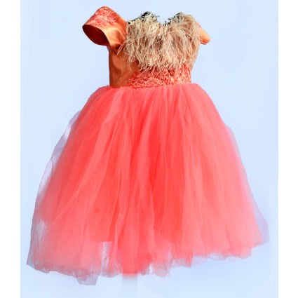 Peach Detachable Two Piece Ball Dress