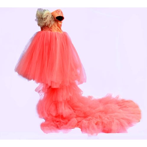 Peach Detachable Two Piece Ball Dress