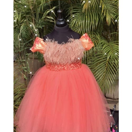 Peach Detachable Two Piece Ball Dress