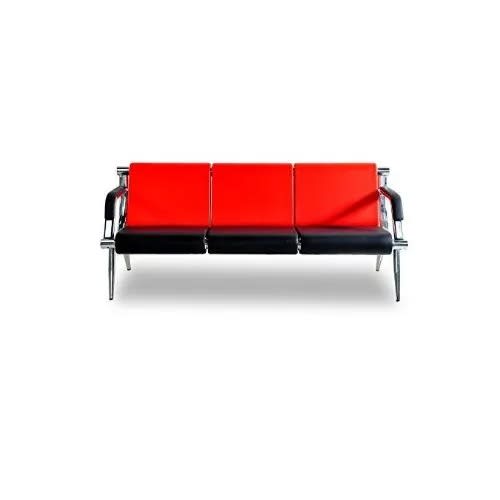 5 Seater Leather Sofa Chair - Orange & Black