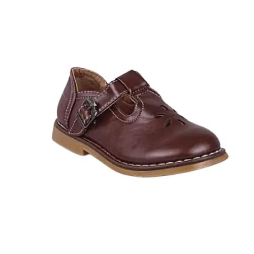 Unisex Back To School Leather Shoe- Brown