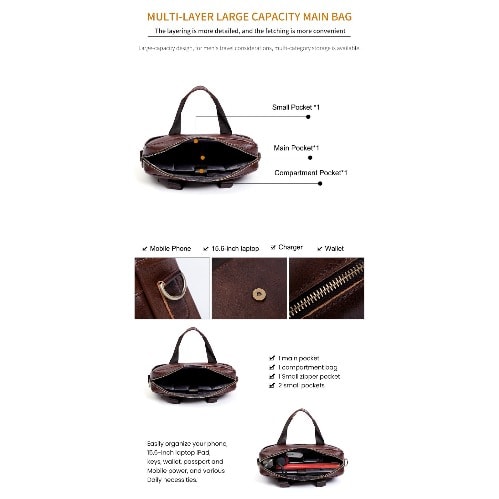 15.6" Coffee Laptop Bag
