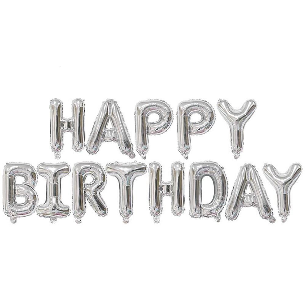 Aluminum Foil "Happy Birthday" Letter Balloon Set 16 Inch Birthday Party Decor Balloons-Gold