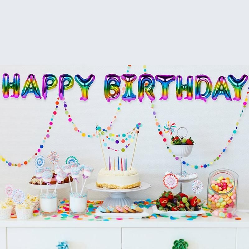 Aluminum Foil "Happy Birthday" Letter Balloon Set 16 Inch Birthday Party Decor Balloons-Gold
