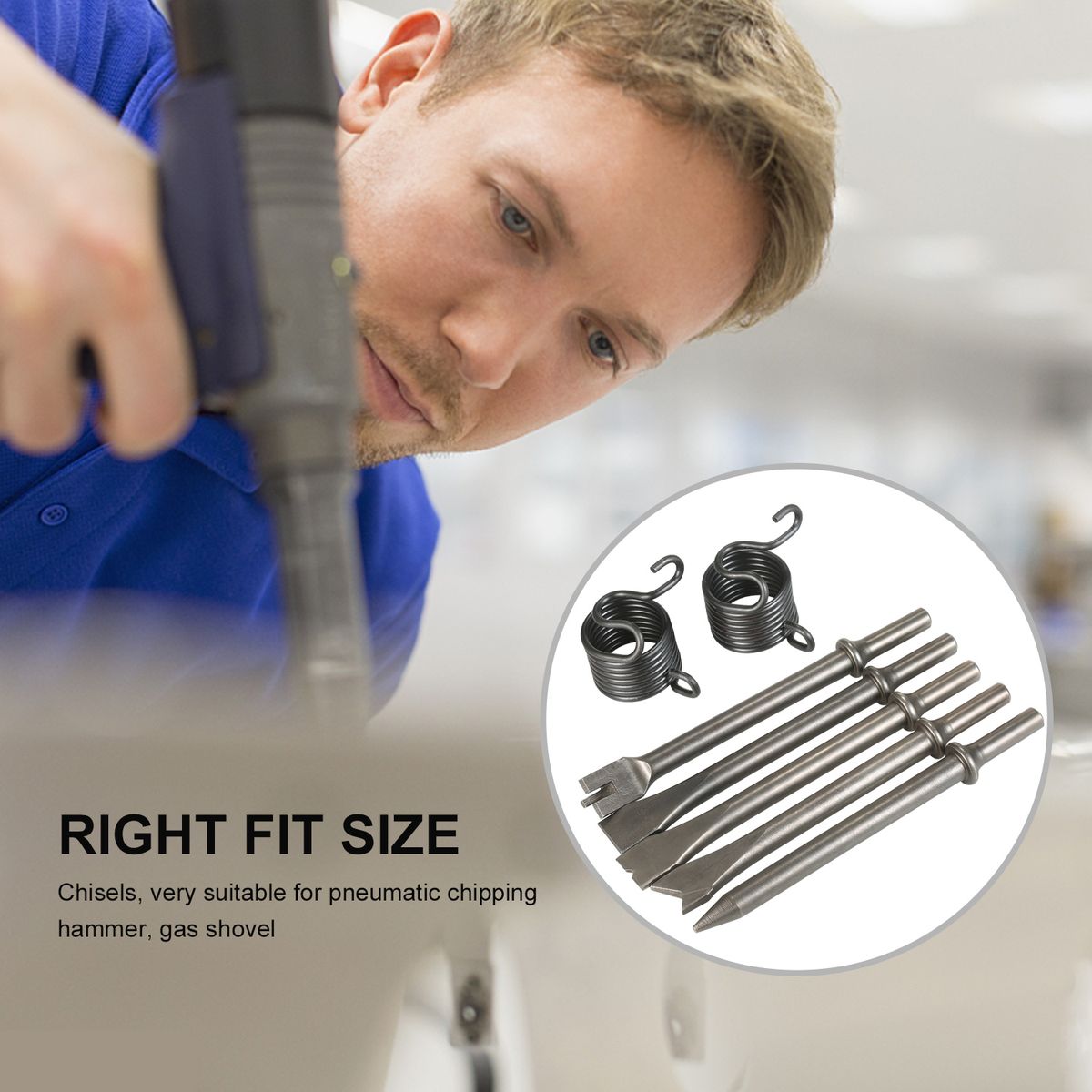 7-Piece Pneumatic Chisel Set Heavy Duty Air Hammer Punch