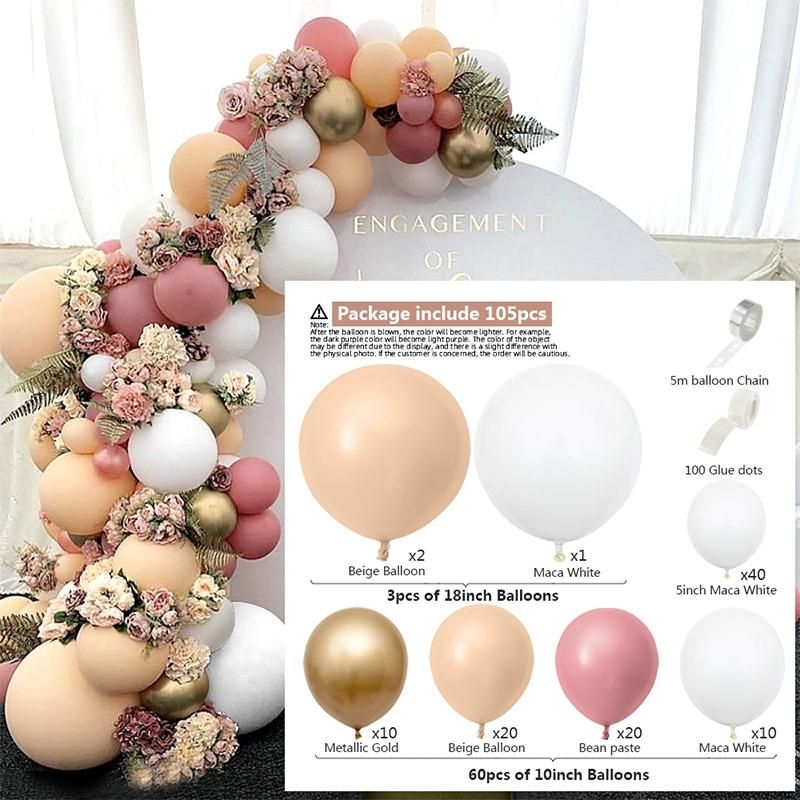 103 Pcs Latex Macaron Balloon Combination Set/Gold Ballons Garland Arch Kit for Birthday/Party/Wedding Decoration