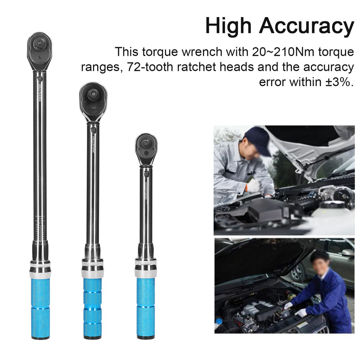 1/2 Inch Drive 20~210Nm Preset Adjustable Auto Repairs