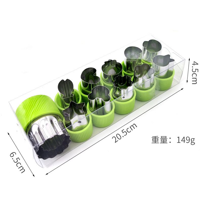 12Pcsset Vegetable Fruit Cutter Mold Flowers Cartoon Cutter