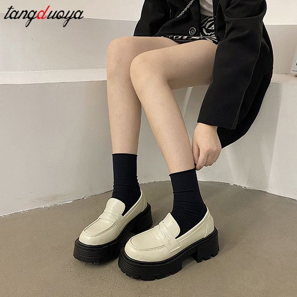 (black Light)loafers Women Platform Shoes Hidden Height Heels Women's Casual Loafers For Sprin JIN