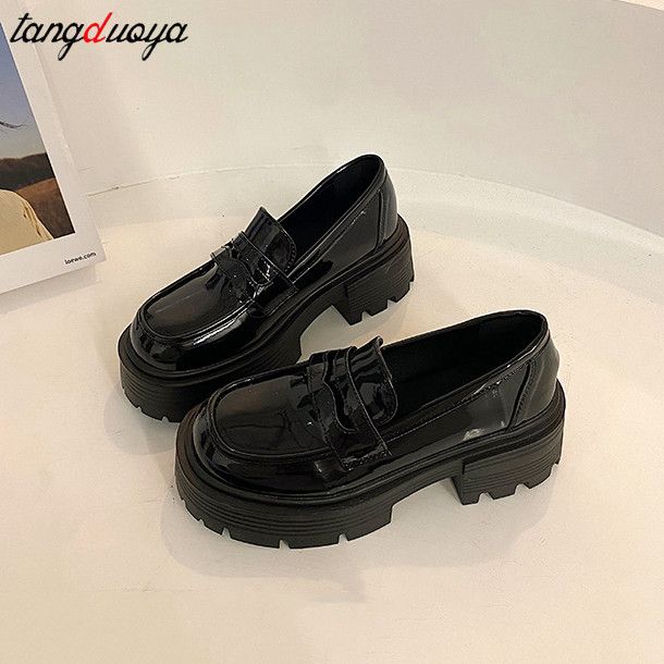(black Light)loafers Women Platform Shoes Hidden Height Heels Women's Casual Loafers For Sprin JIN