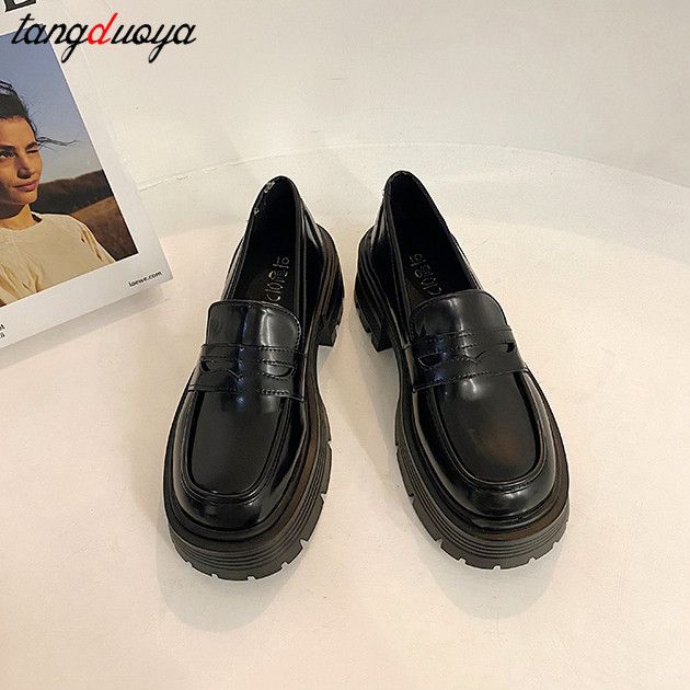 (black Light)loafers Women Platform Shoes Hidden Height Heels Women's Casual Loafers For Sprin JIN