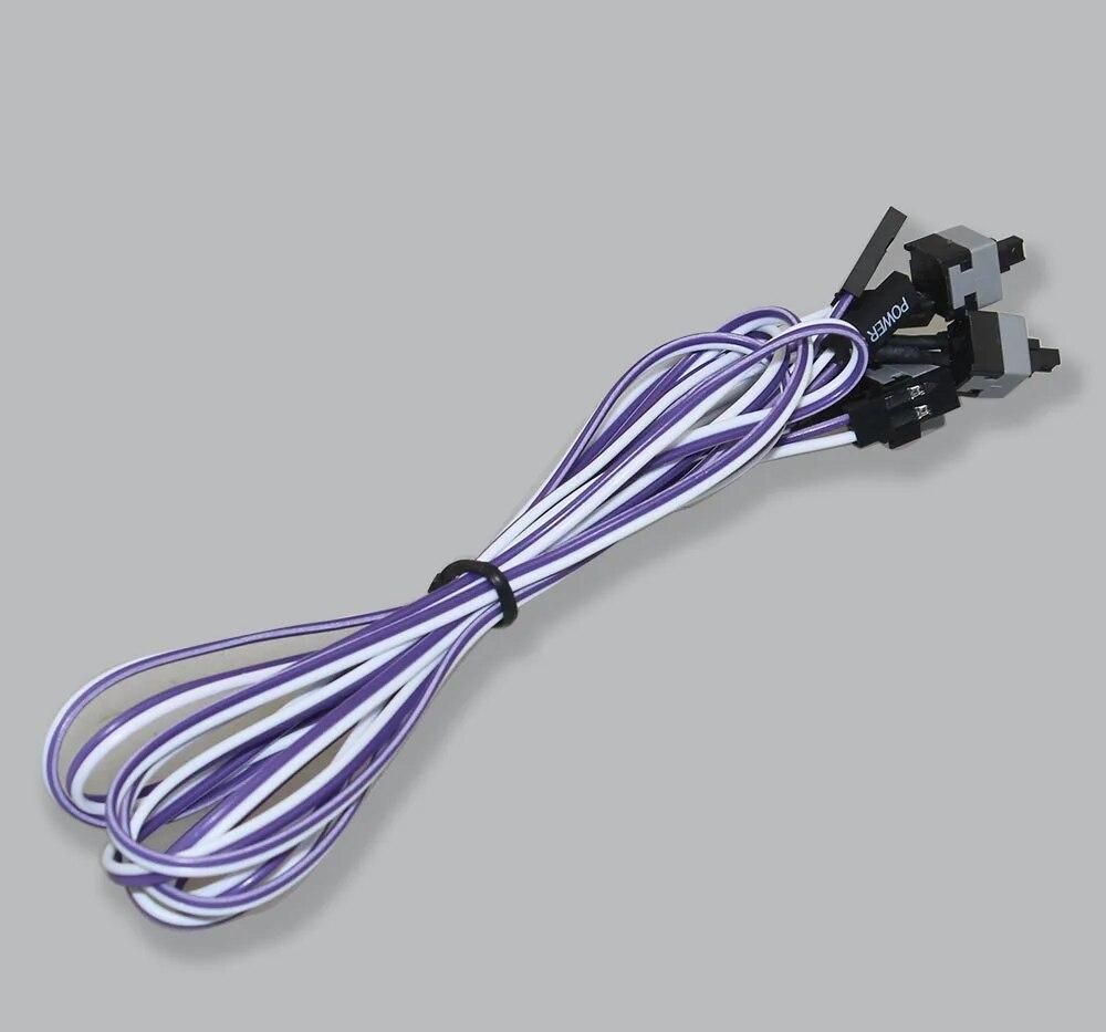 50pcs/lot I/O Reset motherboard cable Desktop Computer PC Case POWER Button SW switch power Cord Cable Re-starting switch cable