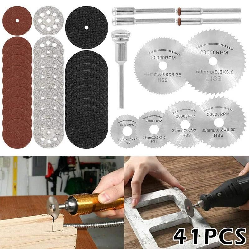 41Pcs Cutting Wheel Set Rotary Cutting Wheels Tool Kit for Dremel Rrotary Tool Accessories for Resin Metal Wood Stone