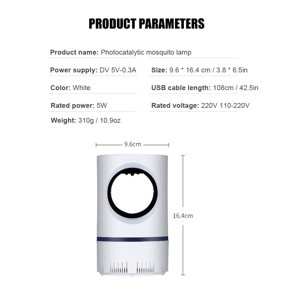 USB Electric Mosquito Killer Lamp Smart Optically Controlled