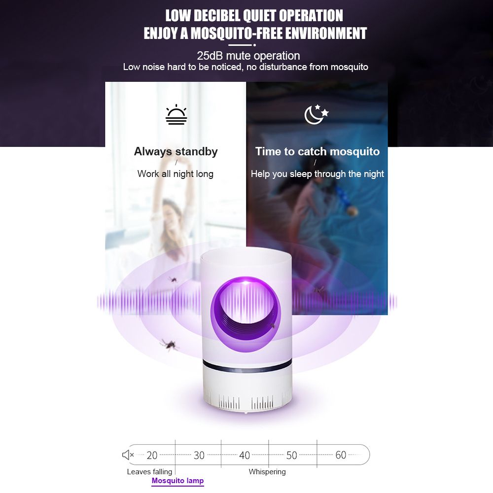 USB Electric Mosquito Killer Lamp Smart Optically Controlled