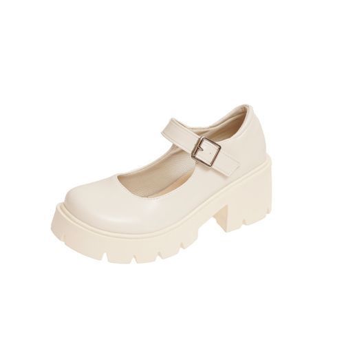 Female Mary Jane Shoes Lolita Japanese Style Retro Girl High Heel Platform White